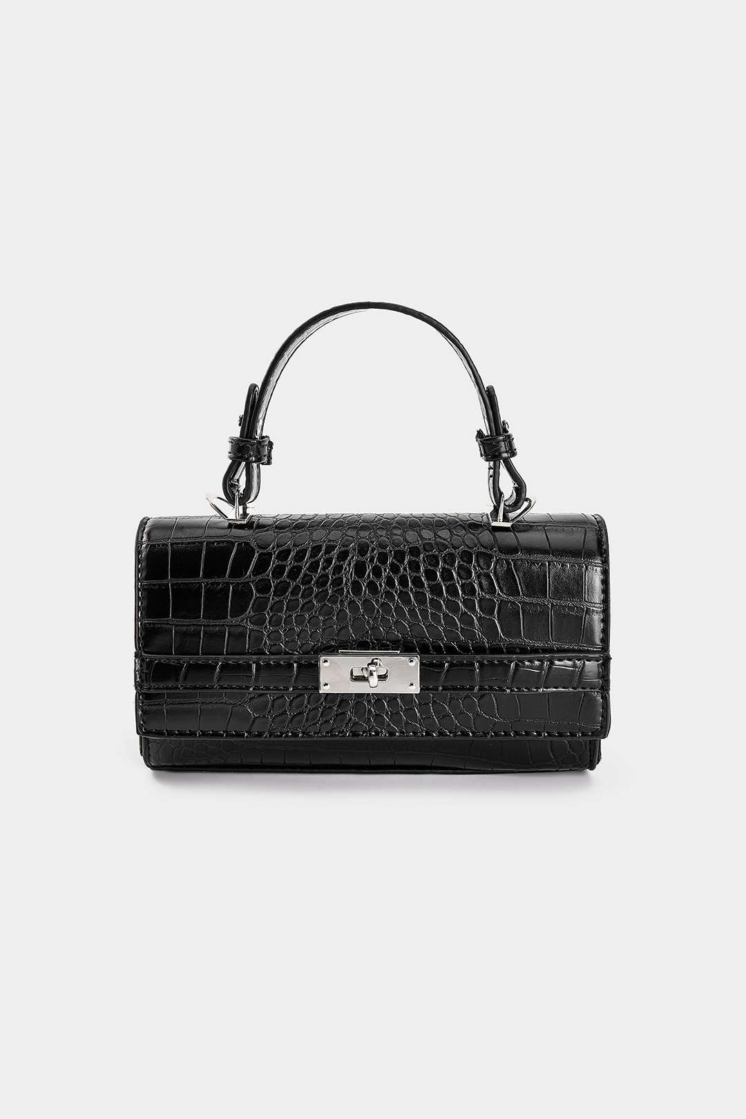 Bags End Black Faux Leather Tote Bag