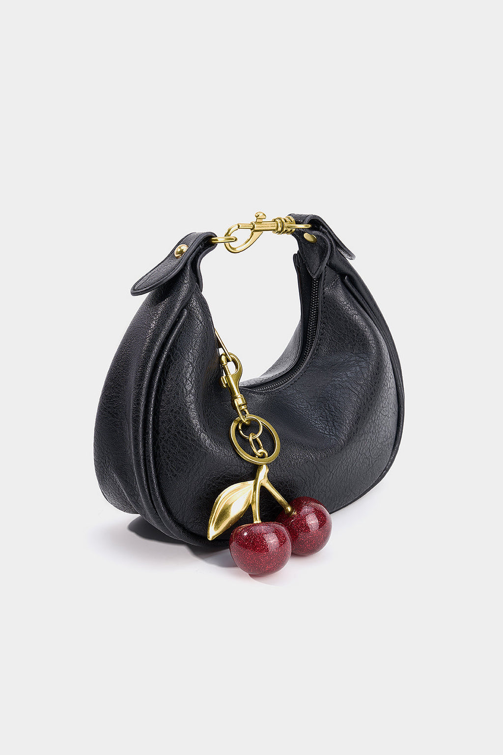 Bags End Faux Leather Cherry Pendant Clutch Bag