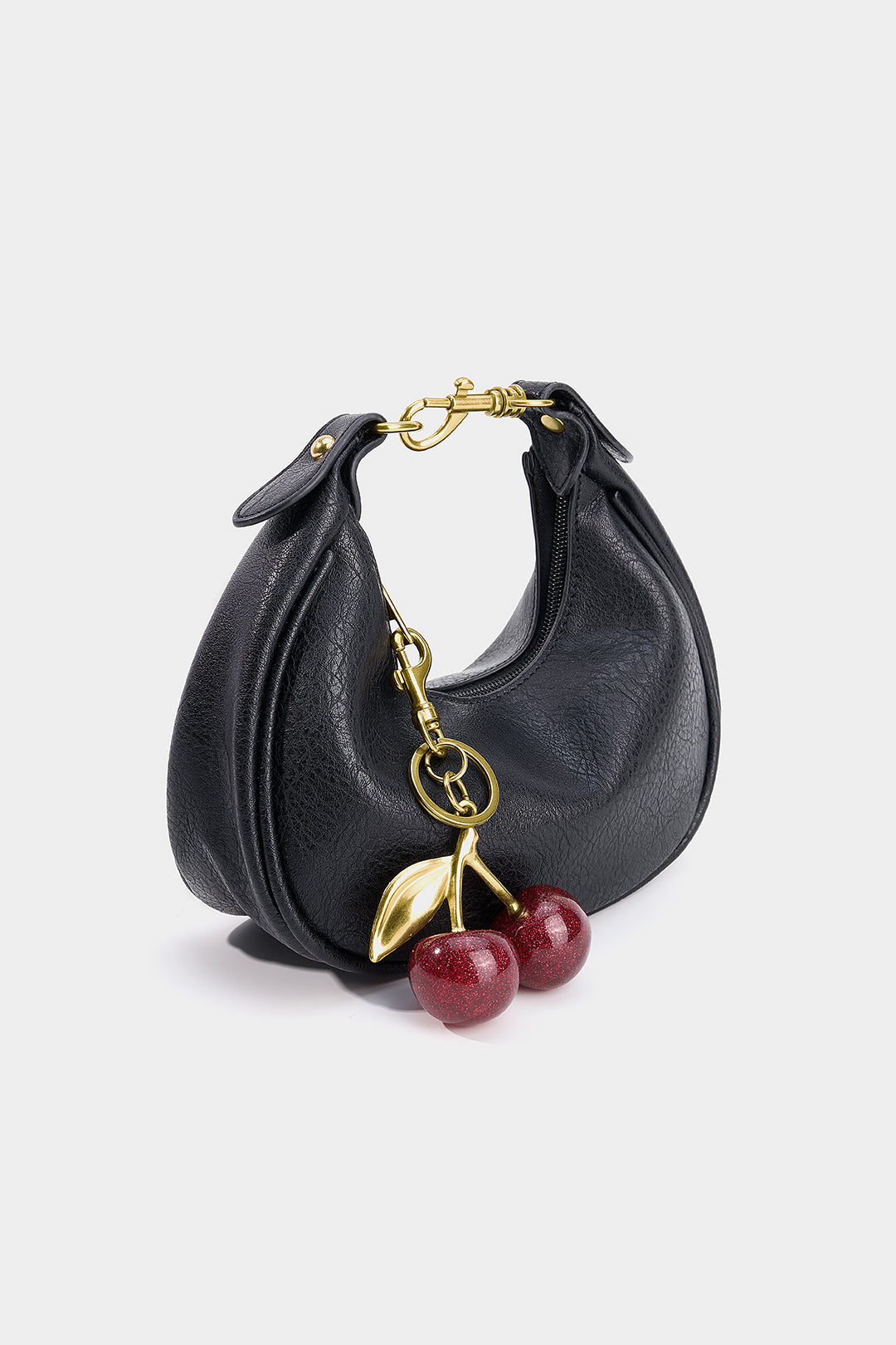 Bags End Faux Leather Cherry Pendant Clutch Bag