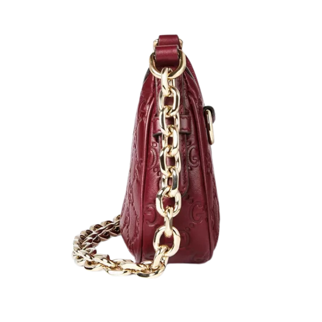 Gucci GG Emblem Mini Leather Shoulder Bag – Rose Ancora