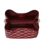 Gucci Emblem Small Bucket Bag - Red in Red - detail view 12 showing the bag's shape, material finish and visible design details.