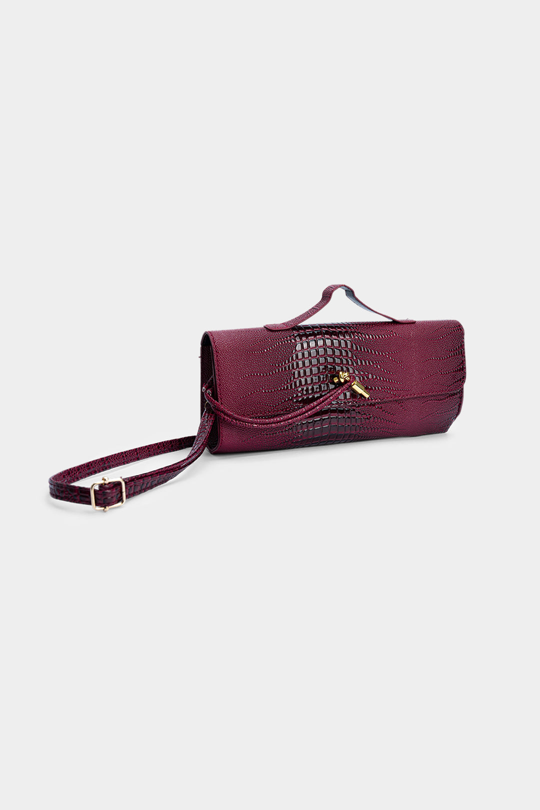 Bags End Crocodile Skin Pattern Faux Leather Clutch Bag