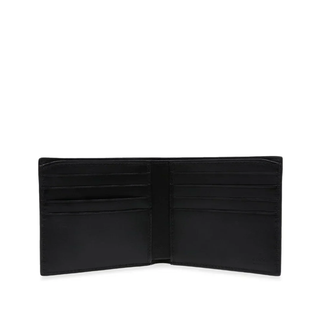 Gucci Blade Embroidery Leather Wallet - Black in Black - rear view showing the bag's shape, finish and visible design details.