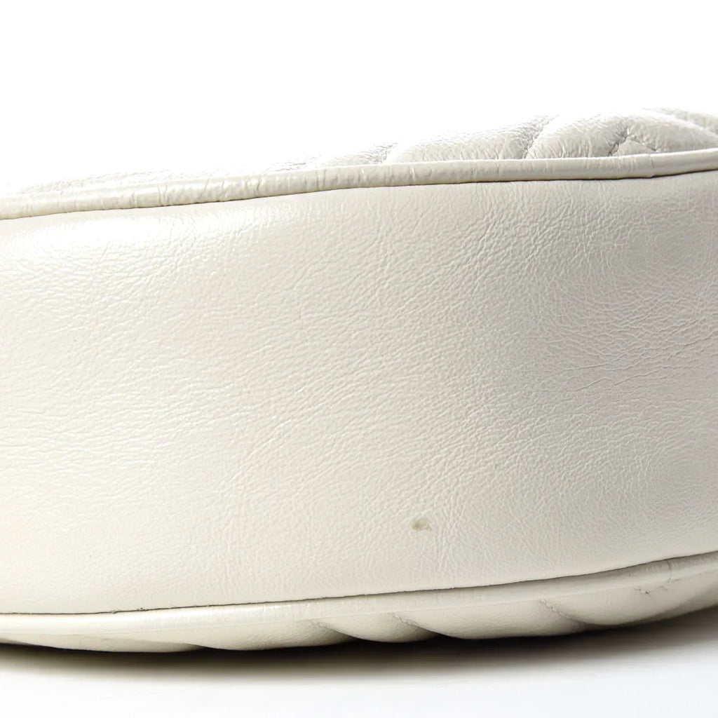 Gucci Azalea Marmont Round Mini Shoulder Bag - White in White - detail view 4 showing the bag's shape, finish and visible design details.