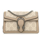 Gucci Canvas Dionysus Shoulder Bag - Beige in Beige - front view showing the bag's shape, finish and visible design details.