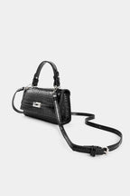 Bags End Black Faux Leather Tote Bag