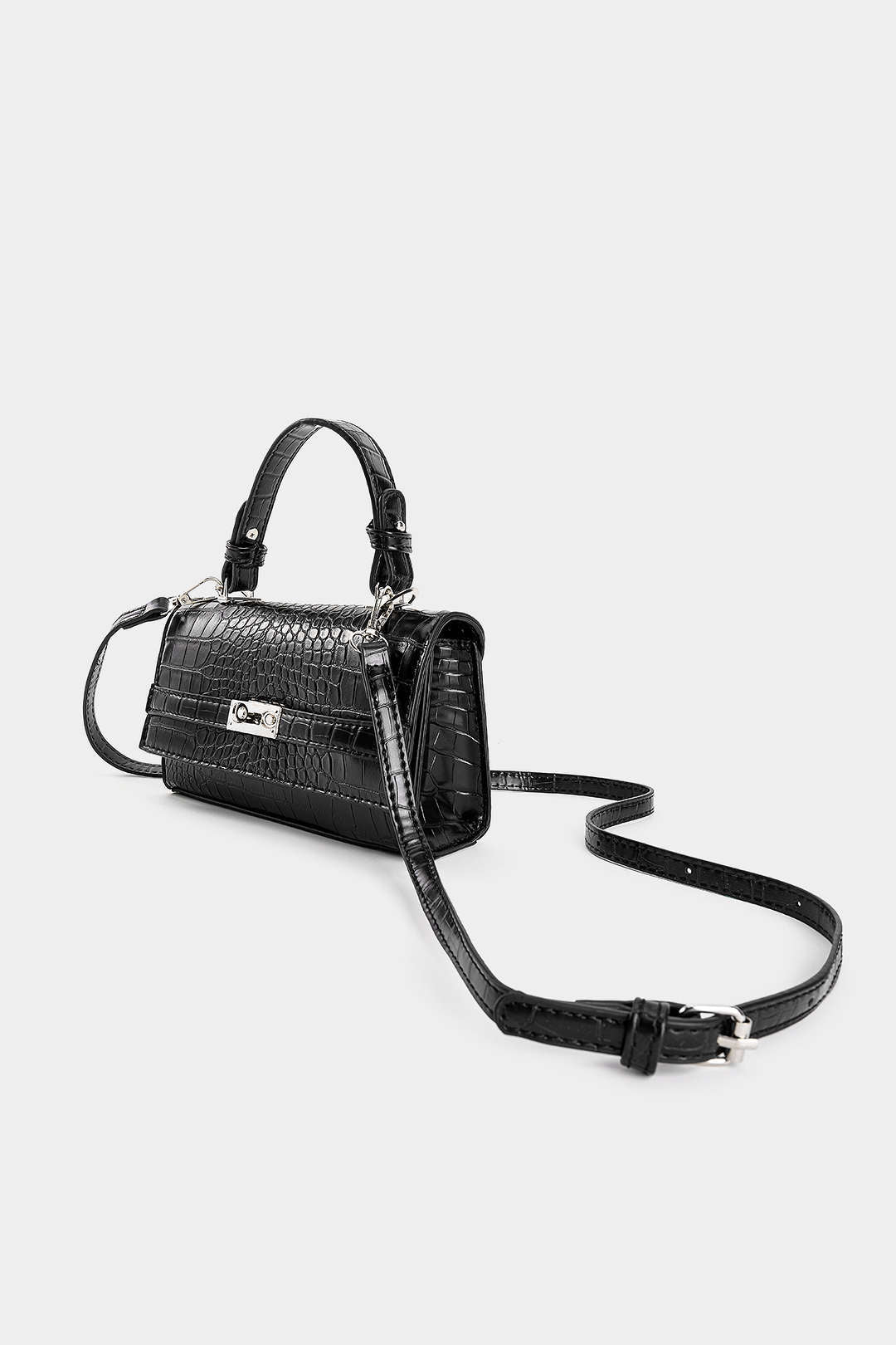 Bags End Black Faux Leather Tote Bag