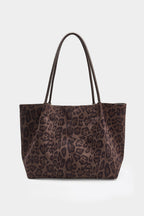 Bags End Leopard Print Suede Tote Bag