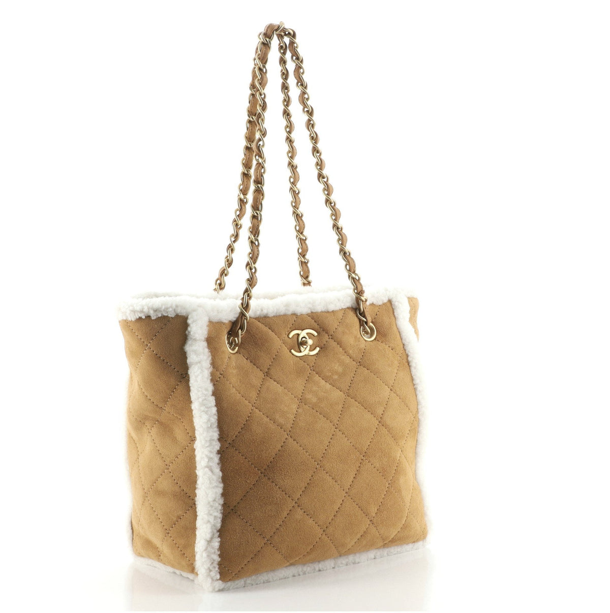 Chanel Coco Neige Shopping Tote Quilted Shearling Medium