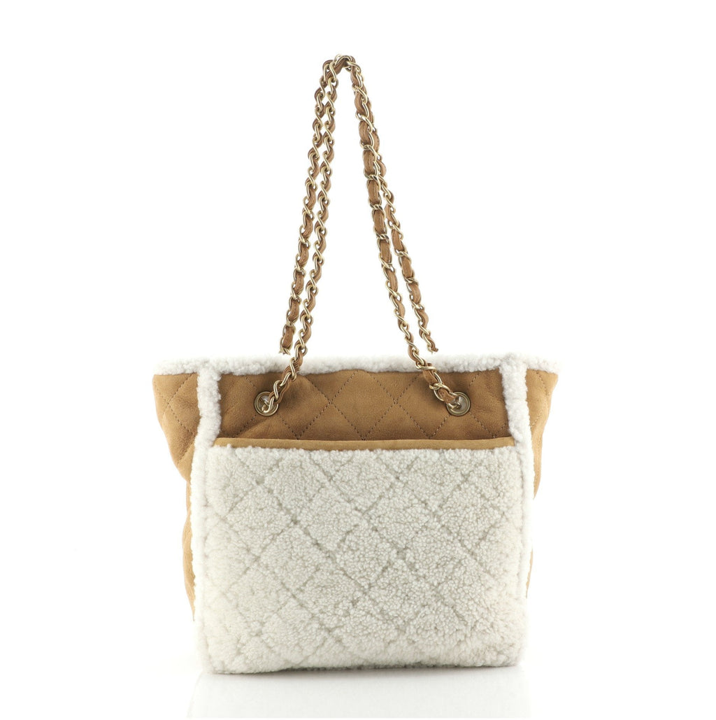 Chanel Coco Neige Shopping Tote Quilted Shearling Medium