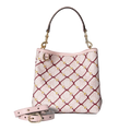 Gucci Emblem Small Bucket Bag - Pink in Pink - front view showing the bag's shape, material finish and visible design details.