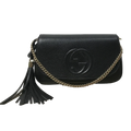 Gucci Pebbled Calfskin Soho Medium Flap Bag – Black