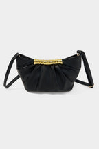 Bags End Metal Ruched Clutch Bag