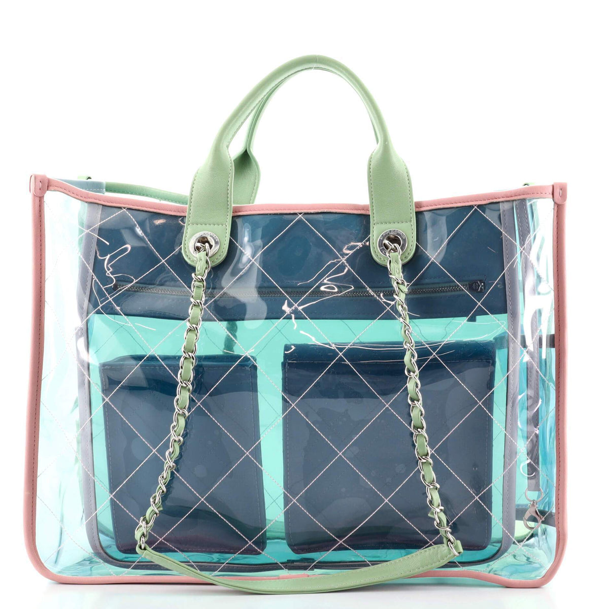 Chanel Coco Splash Shopping Tote Quilted PVC With Lambskin Medium