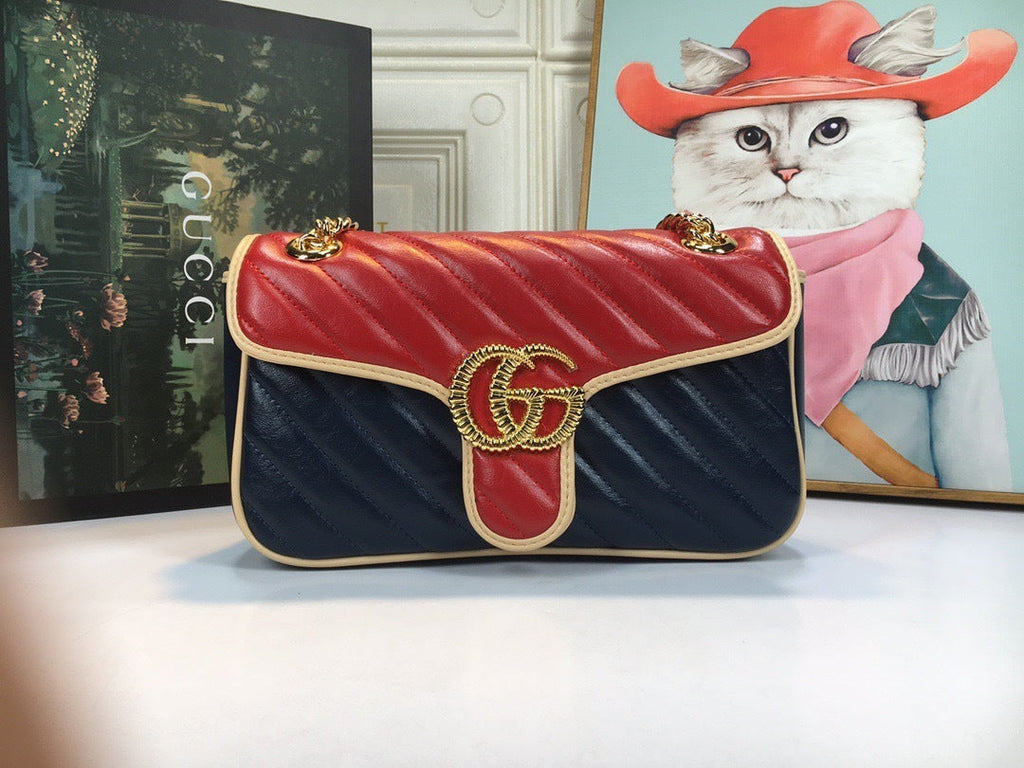 Gucci GG Marmont Medium Leather Bag – Blue