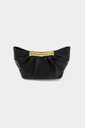 Bags End Metal Ruched Clutch Bag