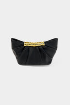 Bags End Metal Ruched Clutch Bag