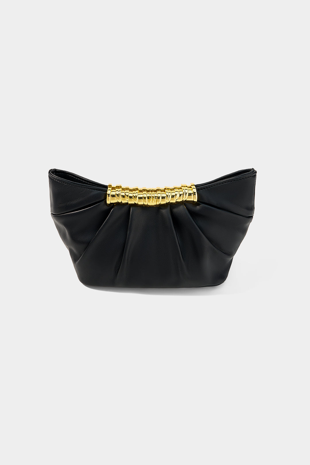 Bags End Metal Ruched Clutch Bag