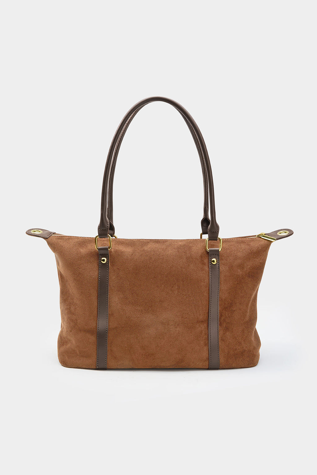 Bags End Suede Patchwork Leather Tote Bag