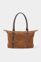 Bags End Suede Patchwork Leather Tote Bag