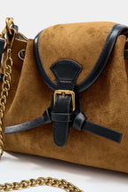 Bags End Suede Patchwork Leather Cross-Body Bag