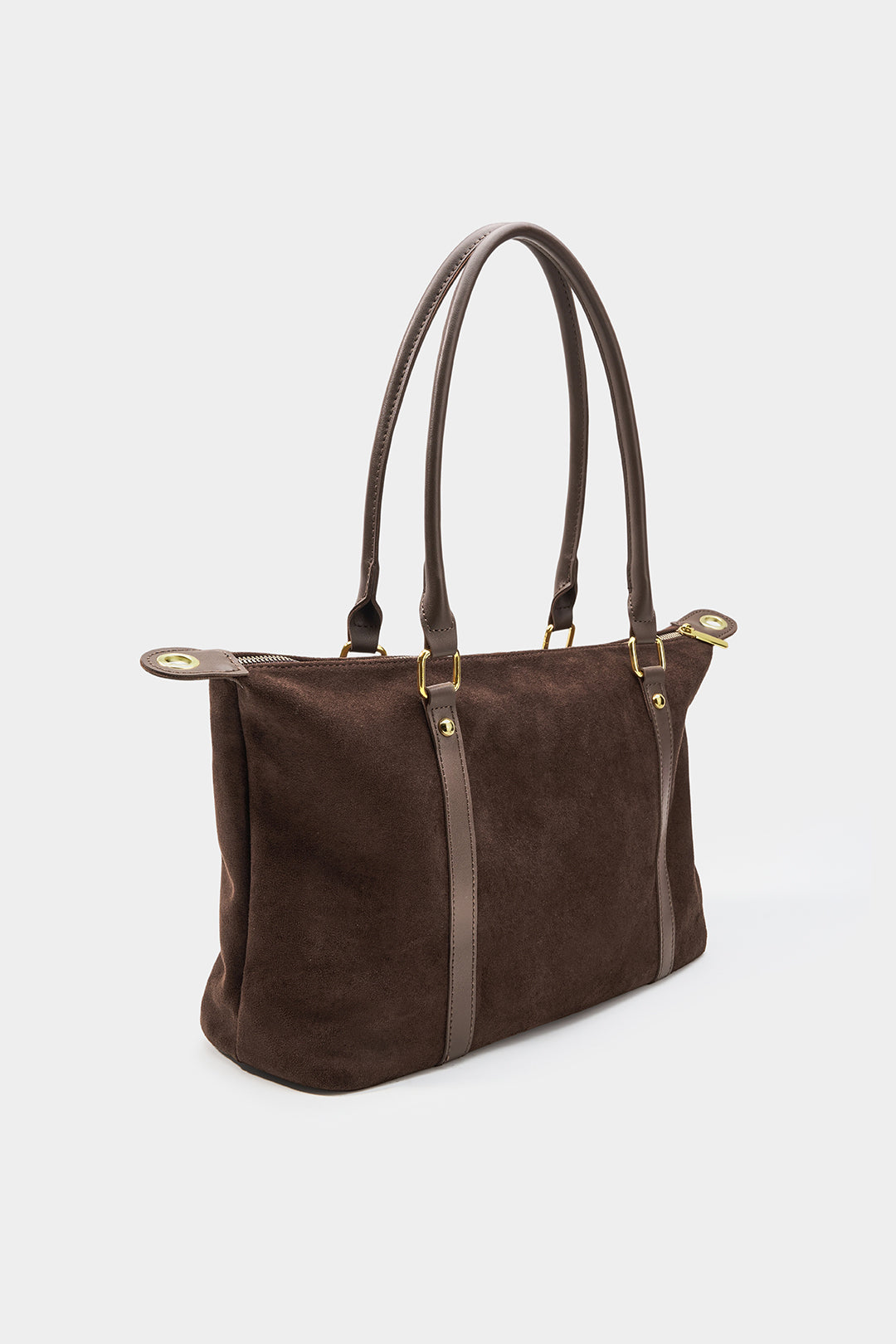 Bags End Suede Patchwork Leather Tote Bag