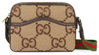 Gucci Jumbo GG Monogram Messenger Crossbody Bag – Beige