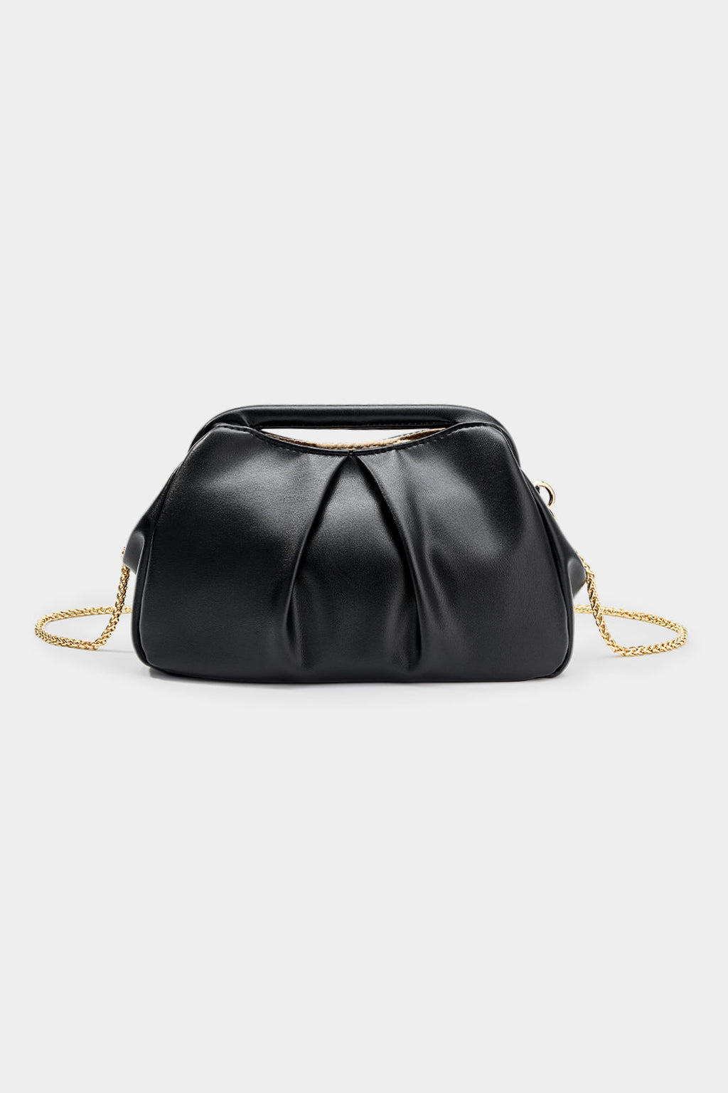 Bags End Faux Leather Metallic Chain Clutch Bag