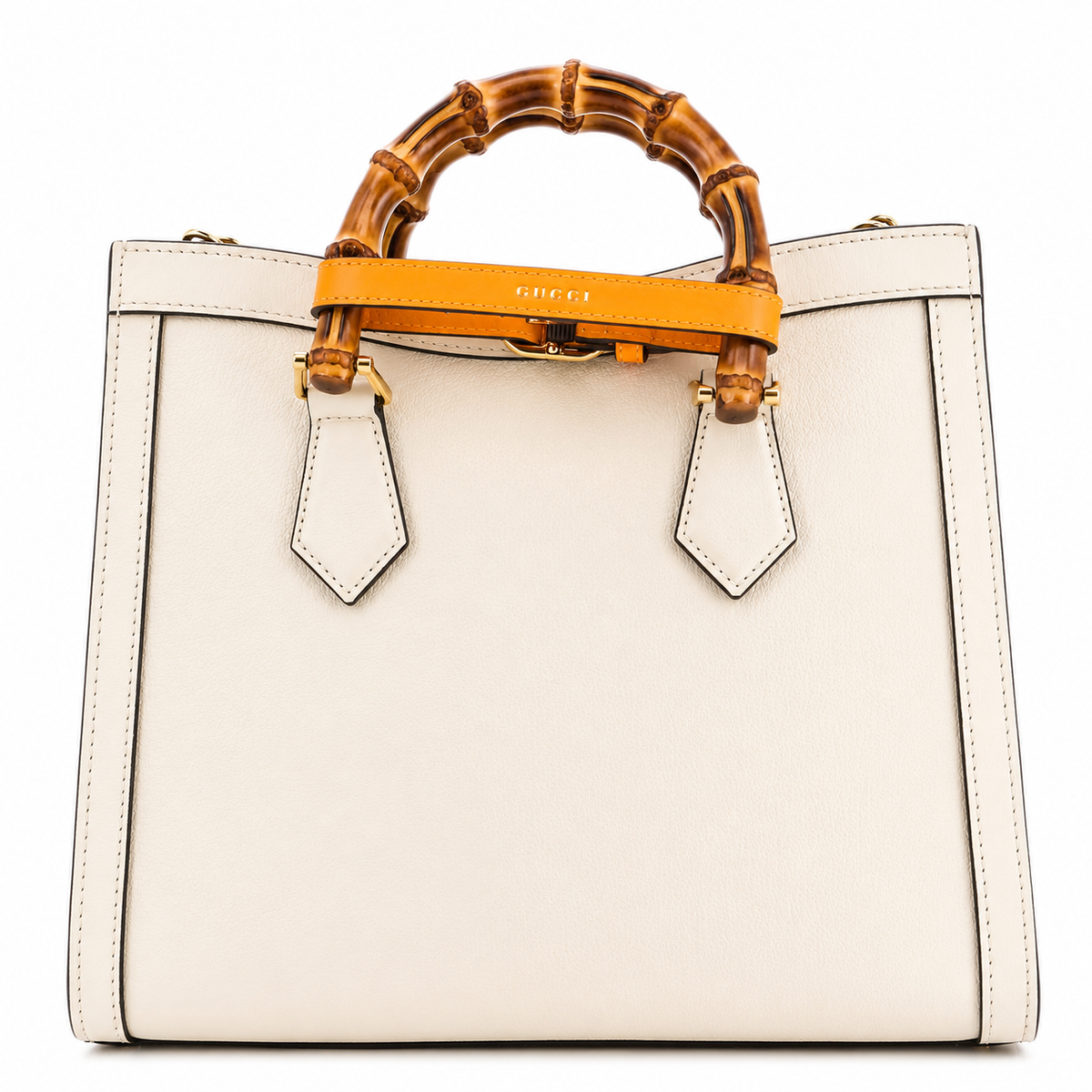 Gucci Diana Medium Tote Bag - Neutral in Neutral - side view showing the bag's shape, finish and visible design details.