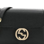 Gucci Dollar Interlocking Chain Bag - Black in Black - detail view 5 showing the bag's shape, finish and visible design details.