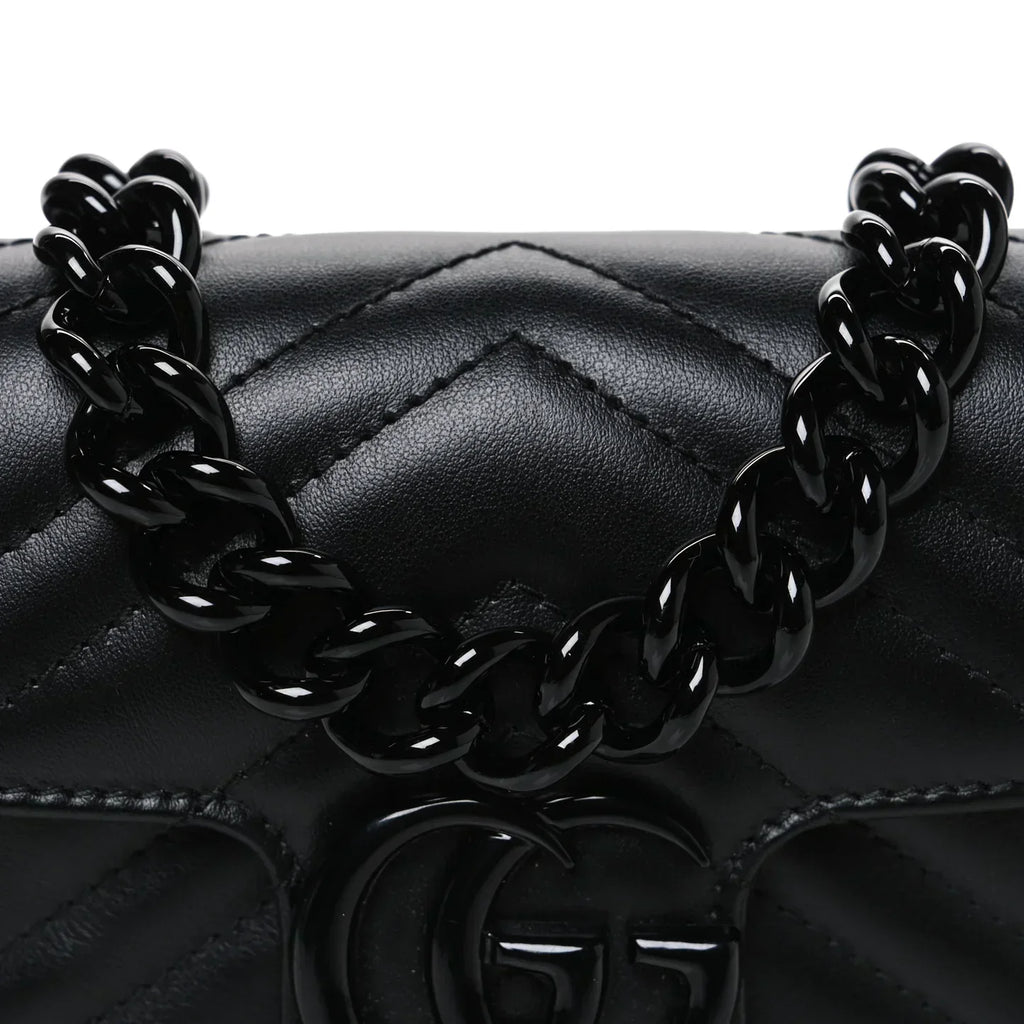 Gucci GG Marmont Leather Chain Belt Bag – Black
