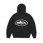 Corteiz Alcatraz Heavy Knit Zip Hoodie - Black