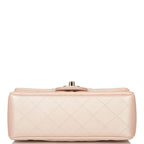 Chanel Beige Iridescent Quilted Lambskin Rectangular Mini Classic Flap Bag Light Gold Hardware