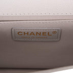 Chanel Medium Boy Bag Grey Quilted Caviar Light Gold Hardware