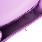 Chanel Purple Quilted Caviar Medium Boy Bag Light Gold Hardware