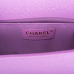Chanel Purple Quilted Caviar Medium Boy Bag Light Gold Hardware
