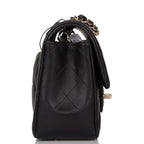 Chanel Black Quilted Lambskin Rectangular Mini Classic Flap Bag Light Gold Hardware