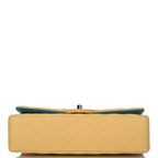 Chanel Yellow Quilted Lambskin Medium Classic Double Flap Bag Rainbow Hardware