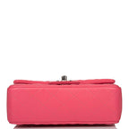 Chanel Pink Quilted Lambskin Rectangular Mini Classic Flap Bag Silver Hardware