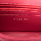 Chanel Pink Quilted Lambskin Rectangular Mini Classic Flap Bag Silver Hardware
