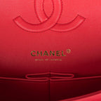 Chanel Medium Classic Double Flap Bag Red Quilted Caviar Light Gold Hardware