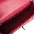 Chanel Mini Rectangular Flap Bag Red Caviar Silver Hardware