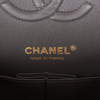 Chanel Medium Classic Double Flap Bag Dark Grey Caviar Light Gold Hardware