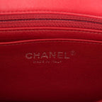 Chanel Mini Rectangular Flap Bag Red Lambskin Silver Hardware