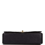 Chanel Black Quilted Caviar Medium Classic Double Flap Bag Gold Hardware