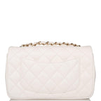Chanel White Quilted Lambskin Rectangular Mini Classic Flap Bag Light Gold Hardware