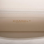 Chanel White Quilted Lambskin Rectangular Mini Classic Flap Bag Light Gold Hardware