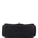 Chanel Black Quilted Lambskin Rectangular Mini Classic Flap Bag Silver Hardware