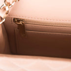 Chanel Beige Quilted Lambskin Rectangular Mini Classic Flap Bag Light Gold Hardware