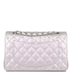 Chanel Small Classic Double Flap Bag Silver Iridescent Lambskin Silver Hardware